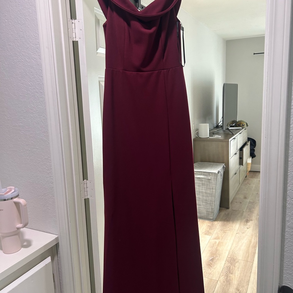 Lulu's Strapless Burgundy Dress
